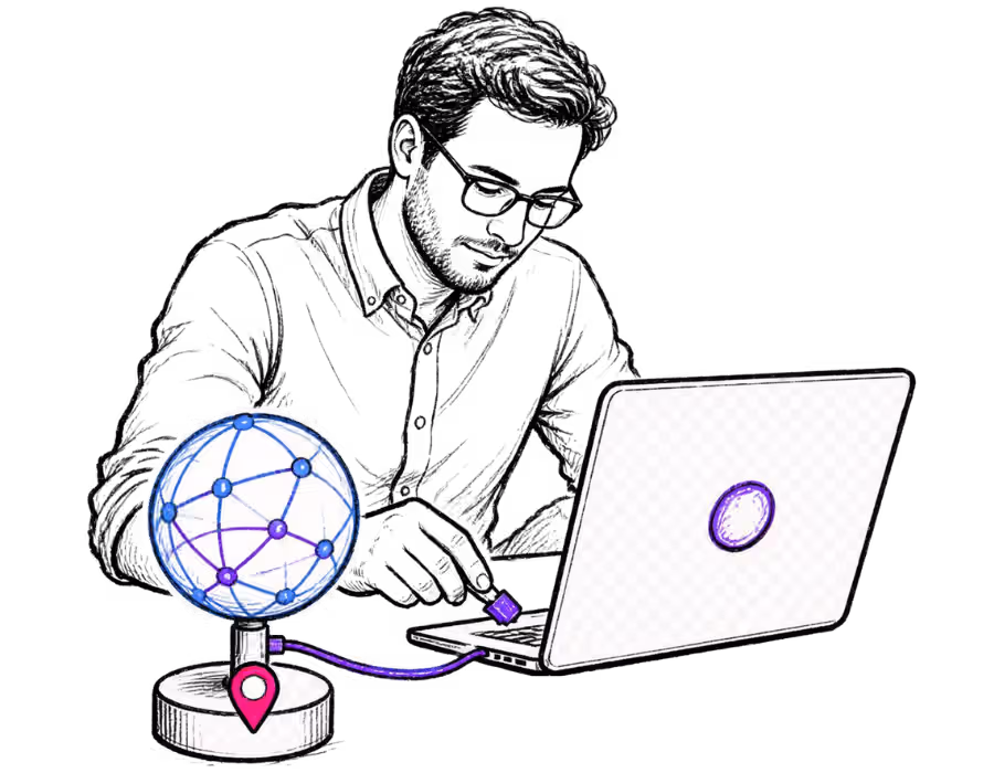 Hand-drawn illustration representing a business getting its online presence started