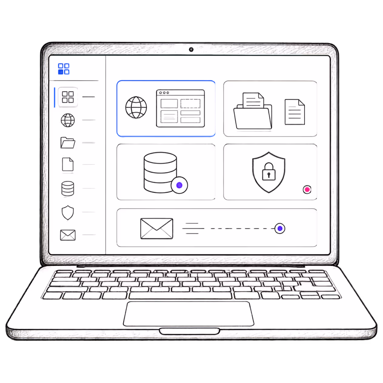 Laptop displaying the PalmHost website hosting control panel